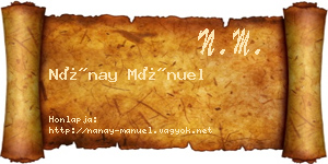 Nánay Mánuel névjegykártya